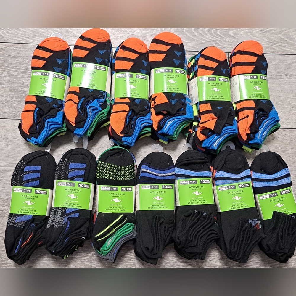 ☆▪︎¤2 For $20☆▪︎¤ 10 Pairs Of Athletic Works Men's Low Cut Socks. Shoe Size 7-11